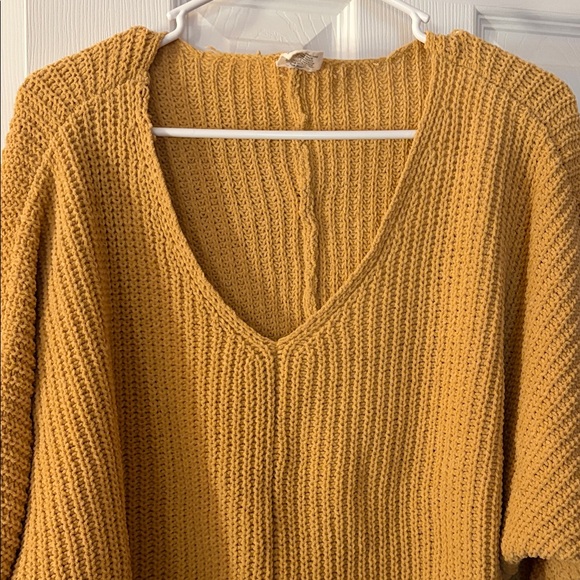 Essentials Mustard V-Neck Sweater - Picture 4 of 5